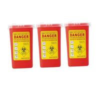FRCOLOR 3pcs Sharps Containers with Flip Open Lid for Safe Needle Disposal Compact Portable Waste Units with Secure Design for Travel and Everyday Use