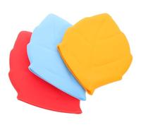FRCOLOR 3pcs Silicone Toothbrush Covers Caps Dustproof Protective Travel Toothbrush Head Storage Case in Blue, Tangerine, and Red Silicone