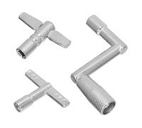 FRCOLOR 3pcs Silver Drum Keys Set Stainless Steel Wear Resistant Drum Tuning Tools with Different Shapes for Beginners and Drummers for Set Adjustment