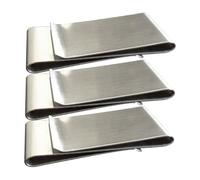 FRCOLOR 3pcs Slim Metal Money Clip for Cash Men Minimalist Wallet Clip Card Holder Secure Fixing Clamp for Business Use