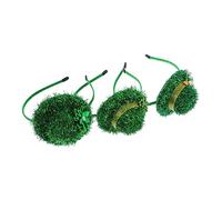 FRCOLOR 3pcs St Patrick's Day Pet Headband Green Top Hat Head Hoop Irish Festival Decor