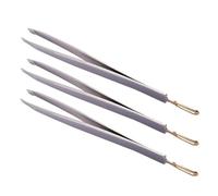 FRCOLOR 3pcs Stainless Steel Eyebrow Grooming Tools with Closed Clamp Design for Precise Hair Removal and Cleaning, Silver Tweezers for Eyebrow Shaping and Ingrown Hair Care