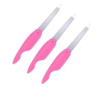 FRCOLOR 3Pcs Stainless Steel Folding Nail Files Portable Manicure Nail Buffers for Smooth and Shiny Nails Daily Use at Home and Travel