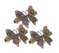 FRCOLOR 3pcs Steampunk Gear Hairpin Woman Alloy Spring Clip Festival Accessories for Women Hair Decor