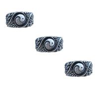 FRCOLOR 3pcs Taoism Ring for Women and Men Retro Copper Jewelry with Craftsmanship Simple Yet Charming Design for Parties and Chinese Culture Enthusiasts
