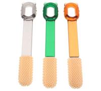FRCOLOR 3pcs Toe Gap Scrubber Foot Scrubber for Toes Bath Foot Brush Lightweight Portable Soft Silicone for Men Seniors Home Travel