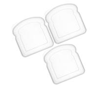 FRCOLOR 3PCS Transparent Sandwich Container with Lid Reusable Plastic Food Storage Box for Picnic and Travel Lightweight Snack Holder Clear Bread Keeper