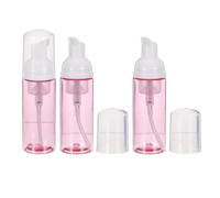 FRCOLOR 3pcs Travel Foam Pump Bottle 2oz 60ml Plastic Refillable Foaming Dispenser for Hand Soap and Skincare Mousse Precise Pump Dispenser, Portable for Travel and Home Use