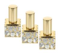 FRCOLOR 3pcs Travel Perfume Atomizer 10ml Glass Cube Electroplated Gold