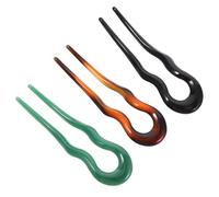 FRCOLOR 3pcs u Shaped Hair Pins Vintage Hair Clips Large Simple Hairpin Chinese Style Resin Material Effortless Styling