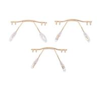 FRCOLOR 3pcs Universal Rimless Nose Pad for Glasses, Golden Stainless Steel Nose Bridge Replacement with Polished Surface, Lightweight and Stable Fit Eyewear Support for Social Occasions