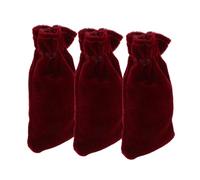 FRCOLOR 3pcs Velvet Piano Pedal Covers for and Digital Pianos Slip Foot Pad Protectors with Complete Coverage and Easy Installation Red