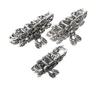 FRCOLOR 3pcs Vintage Large Rhinestone Hair Claw Clips Alloy Metal Jumbo Hair Clips with Sparkling Retro Flowers Strong Hold Non Slip Design for Thick Women