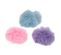 FRCOLOR 3pcs Windproof Furry Mic Cover for Lavalier Microphones Noise Reduction Windscreen for Clip Mics Portable Plush Windshield for Outdoor Recording and Interviews