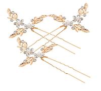 FRCOLOR 3pcs Women Hair Forks Diamond Hairpin Hair Bun Accessories for Women Sturdy Stick Crystal Decorations Elegant for