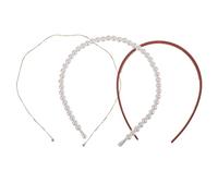 FRCOLOR 3pcs Women Headbands Pearls Faux Pearl Hairband for Girls Stylish Headwear for Party Wedding