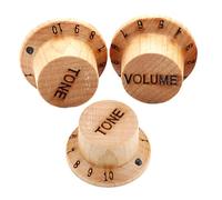FRCOLOR 3Pcs Wooden Guitar Knob Replacement Volume Control and Tone Knobs for Electric Bass Durable Design Easy Installation for Restoring Your Instrument