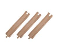 FRCOLOR 3Pcs Wooden Train Track Curved Railway Expansion Accessories for Assemble Track for Creative Play and Brain Development