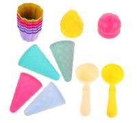 FRCOLOR 3Set Ice Cream Cone for Lightweight Scoop Molds in Red and Green Portable Beach Play for Creative Role Play for Outdoor Seaside Fun