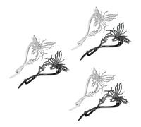 FRCOLOR 3sets Butterfly Clips for Hair Bun Holder Gold Hair Barrette Accessories 2pcs*3