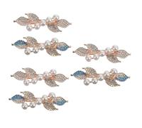 FRCOLOR 3sets Classic Design Large Bow Hair Clips Rhinestone Pearl Alloy Hairpin Accessories 2pcs*3