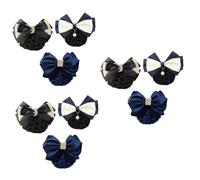 FRCOLOR 3sets Elegant Hair Snood Elastic Bow Headdress Hairpin Bun Net Clip Cross Bow Hairpin Dark Blue Rhinestone Willow Lace 3pcs*3