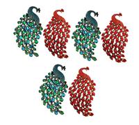 FRCOLOR 3sets Elegant Peacock Rhinestone Brooch Pins for Women Fashion Lapel Pins for Dresses Shawls Formal Attire Stunning Costume Jewelry Accessories for Weddings Parties 2pcs*3