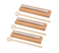 FRCOLOR 3sets Hand Chimes Wooden Hand Bell Chime Mallet Music Bells Percussion Instrument for Mindfulness Yoga Prayer Classroom Use