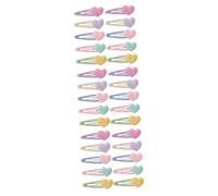 FRCOLOR 3sets Heart Shape Hair Barrettes Snap Hair Clips Multi-colour Resin 10pcs*3