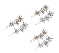 FRCOLOR 3sets Large Rhinestone Hair Barrette Clips Fashion Star Hair Clips Set Gems for Women Girls 2pcs*3