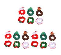 FRCOLOR 3sets Led Hair Bands Christmas Hair Ropes Christmas Rings Ponytail Ties Adorable Scrunchies for Women and Girls 6pcs*3