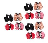 FRCOLOR 3sets Medium Hair Claw Clips Women Girls Flower Barrettes Rose Tassel Hair Clip Jaw Set 4pcs*3