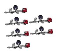 FRCOLOR 3sets Rhinestone Flower Hairpin Large Elegant Hair Barrettes Silver Hair Clips for Prom 2pcs*3