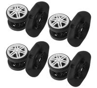 FRCOLOR 4 Pairs Wheels for Roller Suitcase Rubber Swivel Casters Luggage Replacement Wheels for Travel Trunks Quiet Rotating Rollers