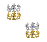 FRCOLOR 4 Pcs Birthday Crowns Party Tiaras Glitter Prince and Cross Crown Hats for Boys and Festive Costume Accessories for Birthday Wedding Halloween and Celebration