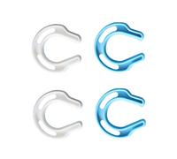 FRCOLOR 4 Pcs C-Shaped Door Safety Clips for Plastic Finger Pinch Guards in Blue and White Protection Door Lock Stoppers Prevent Slamming Injuries Easy Install for Home and School