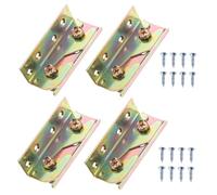 FRCOLOR 4 Pcs Heavy Duty Bed Rail Brackets Iron Wood Connectors for Bed Frames Headboards Footboards Easy Installation Furniture Fittings