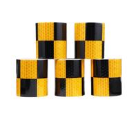 FRCOLOR 4 Rolls Black Reflective Warning Tape for Car and Train, Water Resistant Pvc Safety Sticker Enhancing Visibility, for Emergency Situations and Home Safety Use