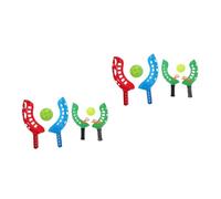 FRCOLOR 4 Sets Interactive Toss Balls Game for Two Players Large Catching Area Rackets with Balls Outdoor Family Fun for Hand Eye Coordination and Active Play Random Color