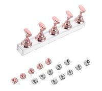 FRCOLOR 4 Sets Nail Art Practice Stand Silver Rose Gold Acrylic Nail Display Board Holder for Painting Home Salon DIY Manicure