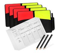 FRCOLOR 4 Sets PVC Referee Cards Set with Red and Yellow Football Warning Cards Holder Comfortable Grip Fine Stitching for Soccer Volleyball and Football Referees