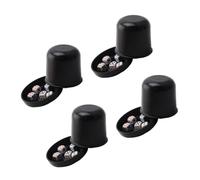 FRCOLOR 4 Sets Thickened Dice Cups with 5 Dices Black Abs Anti-cheating Broken-resistant Dice Box for Bar Funny Game and Ktv Entertainment