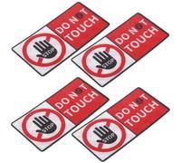 FRCOLOR 4 Sheets Adhesive Safety Warning Sign Stickers “please Do Not Touch” for Glass Walls, Toolboxes, and Devices, Security Caution Decals for Industrial Use
