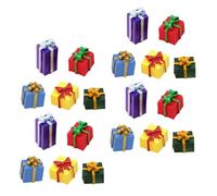 FRCOLOR 40pcs Miniature Christmas Ornament Resin Mini Presents Box Dollhouse Decorations Tiny Christmas Figurines for Holiday Tree Decor Crafting Gift