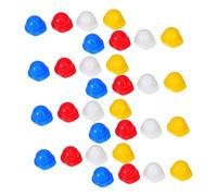 FRCOLOR 40pcs Miniature Safety Helmet for Dolls and Pets Construction Hard Hats in Red Blue Yellow White Party Decoration Caps for Birthday Halloween Cake and Bottle Adornments