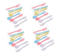 FRCOLOR 40set Mini Tableware Set for Dollhouse Plastic Miniature Forks and Spoons for Boys and Girls Pretend Play Small Spoons and Mini Utensils and Role-playing Games