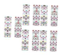 FRCOLOR 40sheets Face Stickers for Halloween Glow Dark Temporary Neon Festival Day Dead Makeup Stickers
