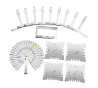 FRCOLOR 47pcs Complete Guitar Tool Repair Kit with T Shaped Rulers and String Height Ruler Lightweight Maintenance Tools for Luthiers and Guitar Players Portable Storage Bag Included