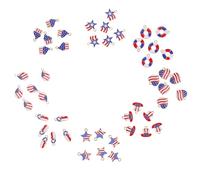 FRCOLOR 48pcs American Flag Jewelry Charms Flag Designed Pendant Creative Shaped Zinc Alloy Charms Assorted Color Eye-catching Safe for Skin DIY Crafts Earrings Accessories