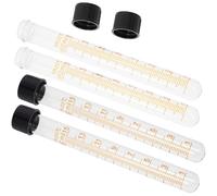FRCOLOR 4Pcs 15Ml Screw Cap Glass Test Tubes with Rubber Gaskets, Graduated Chemistry Storage Tubes for Laboratory Experiments, High Temperature Resistant 16X150Mm